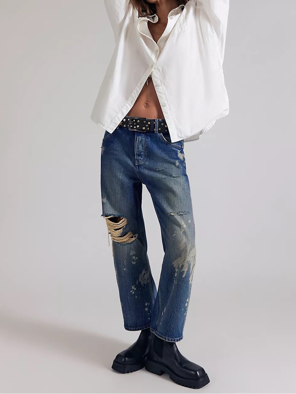 Free People We The Free Deep Trance Dropped Boyfriend Jeans